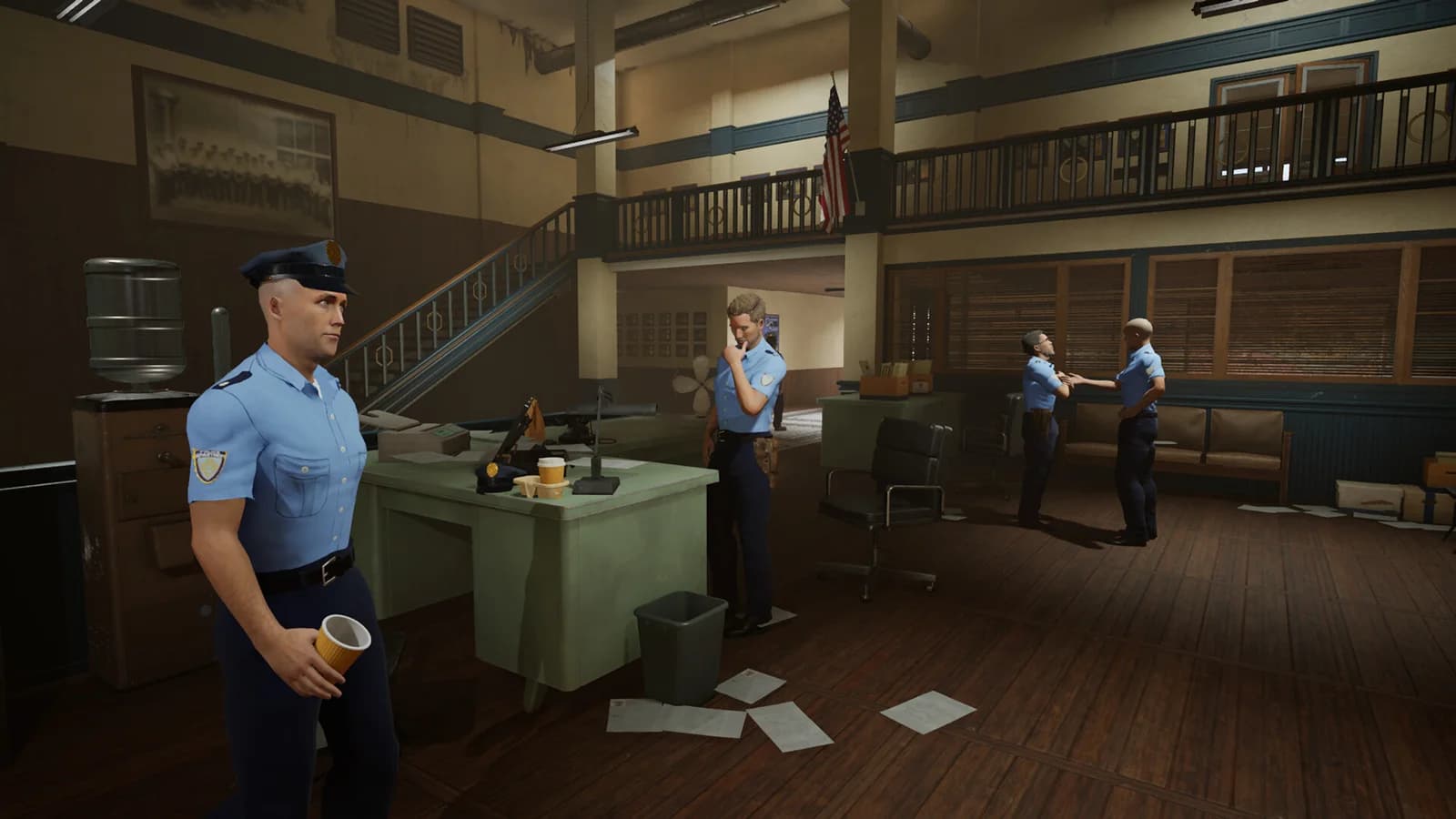 Officers inside the station in an official Prologue store screenshot