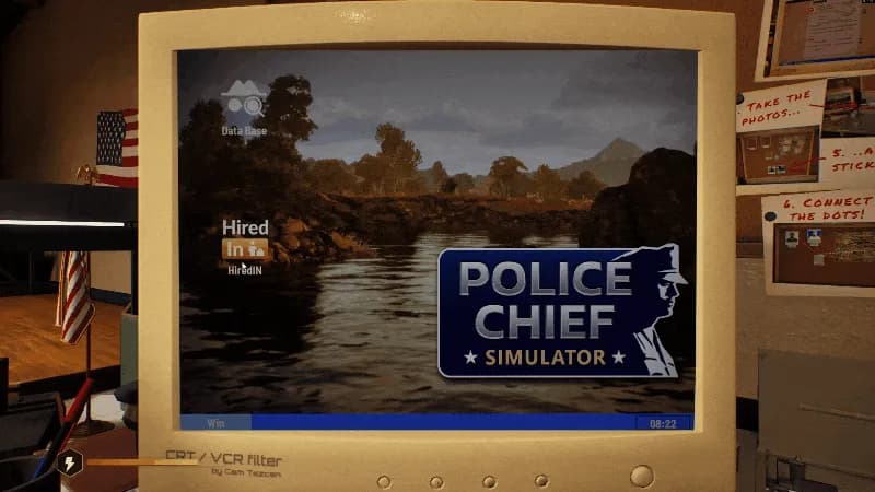 The HiredIn officer recruitment app in Police Chief Simulator